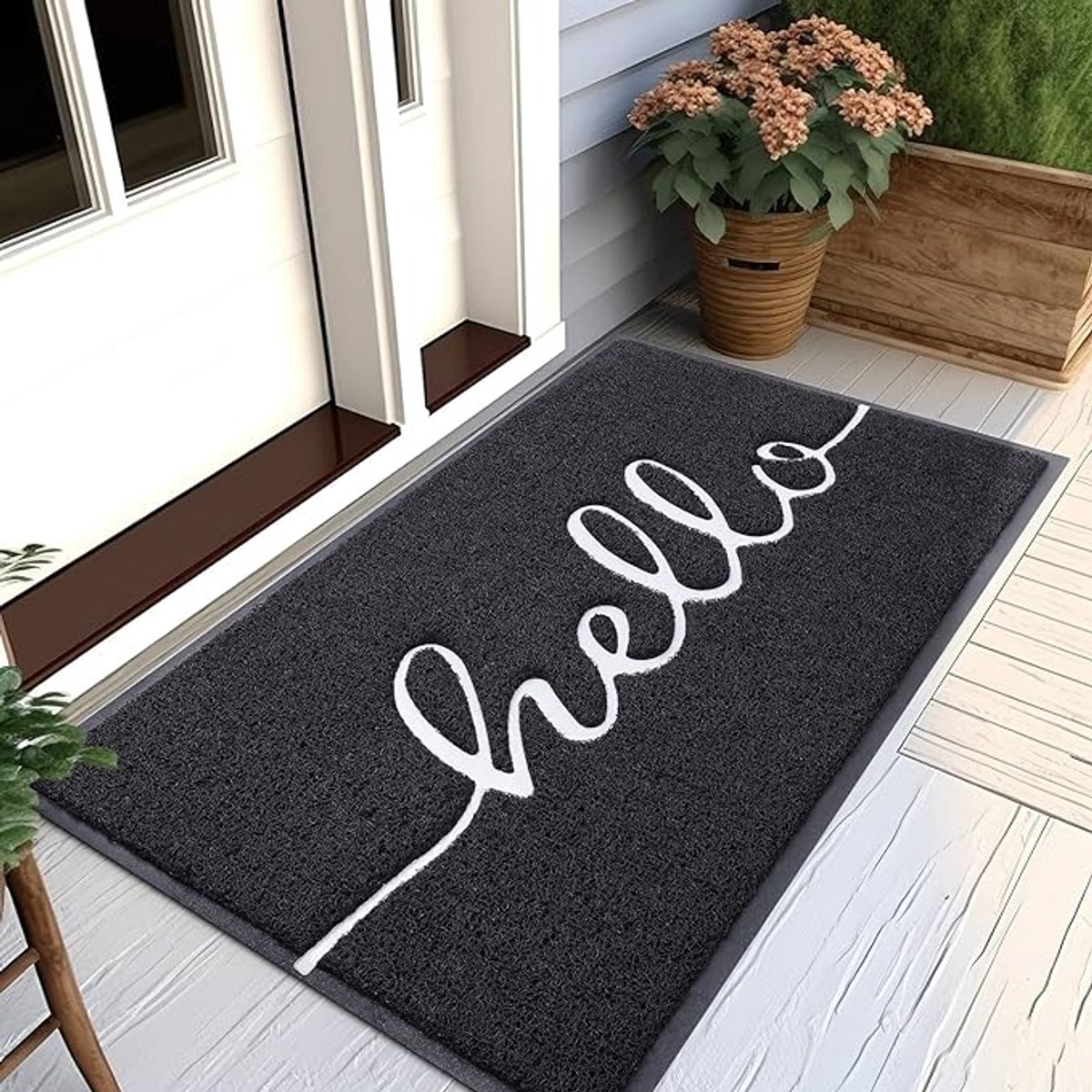 Homaxy Badmat Met Toiletmat Antislip – Douchemat – Badmat Badkamer – Vloermat – Badmat set wc mat – Badmat set antislip - zwart - 80X120 cm
