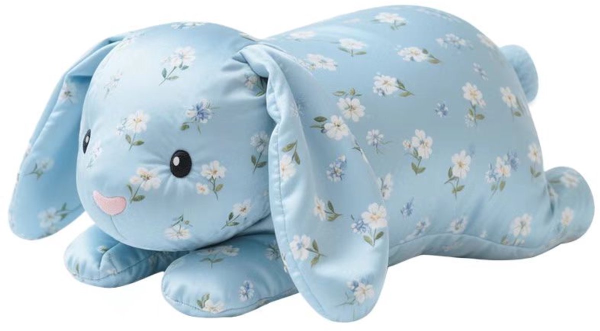 Zwangerschapskussen - Konijn Vorm - Verkoelend Ice Silk - Ergonomisch - 50 Cm - Blauw - Hoofd Rug Nek Ondersteuning - Zijslapers - Hitte Regulatie - Zweetwerend - Allergievriendelijk - Wasbaar