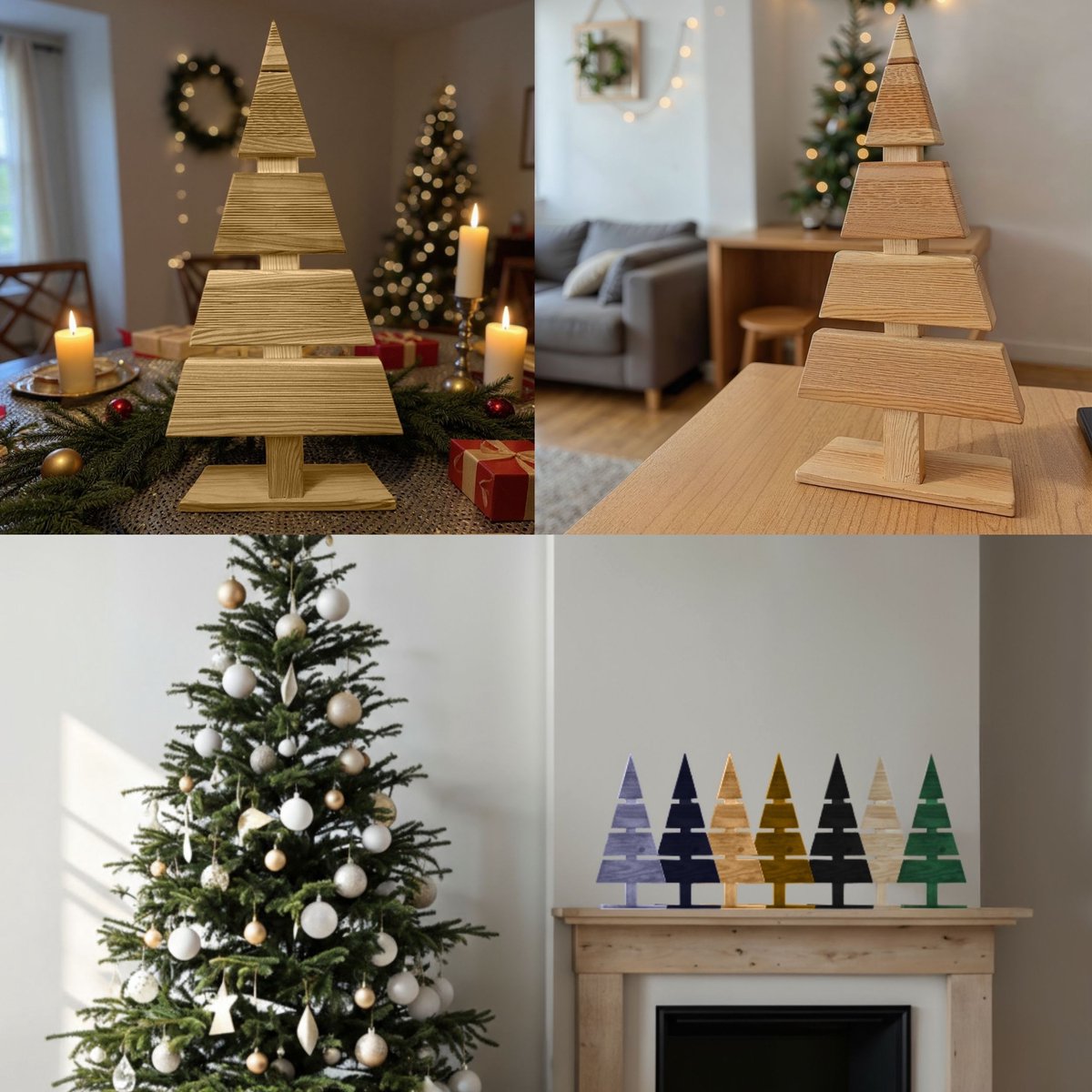 be4nature Kerstboom Hout Hoogte 60 cm Voetbreedte 27 cm Alternatief Kerstboom Decoratie Houten Kerstbomen Kleine DIY Houten Kerstboom Kerstmis Boom Lichtbruin