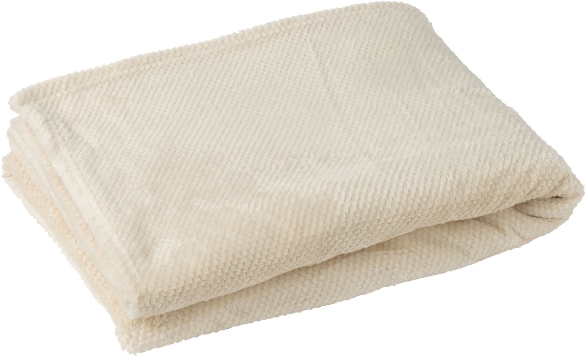 J-Line deken Snuggle - polyester - ecru