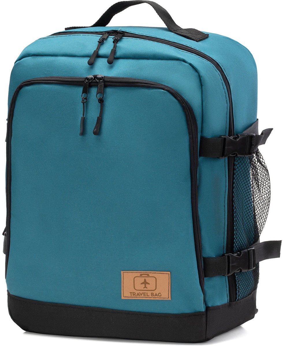 FEROCITY - Handige rugzak voor op reis 40x25x20 cm Multifunctioneel - handbagage koffer - Polyester - Blauwe REIS