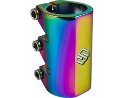 Striker Essence V2 Stuntstep Klem - SCS Clamp voor Freestyle Trickstep - Step en Pro Scooter - Aluminium Scooter Onderdeel - Regenboog Olievlek