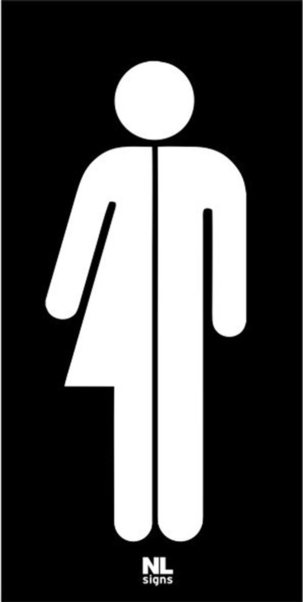WC bord genderneutraal zwart 5x10 cm nalichtend (glow in the dark)