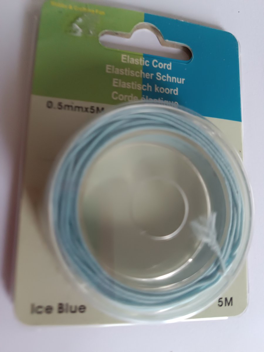 Elastisch koord ice blue 1 mm 5 meter