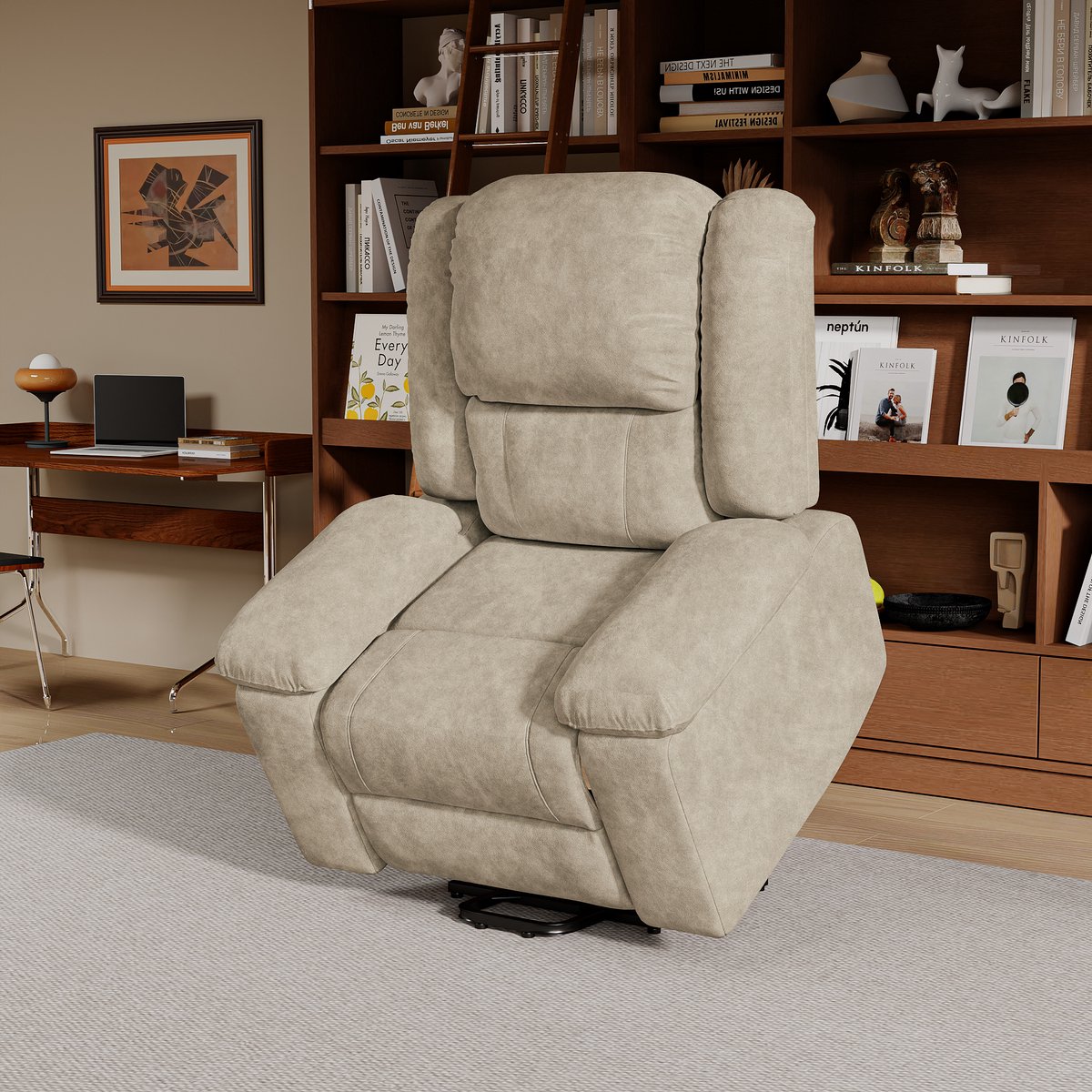 CINK Comfort® RelaxLift Massagefauteuil met Verwarming - Beige - afbeelding 3