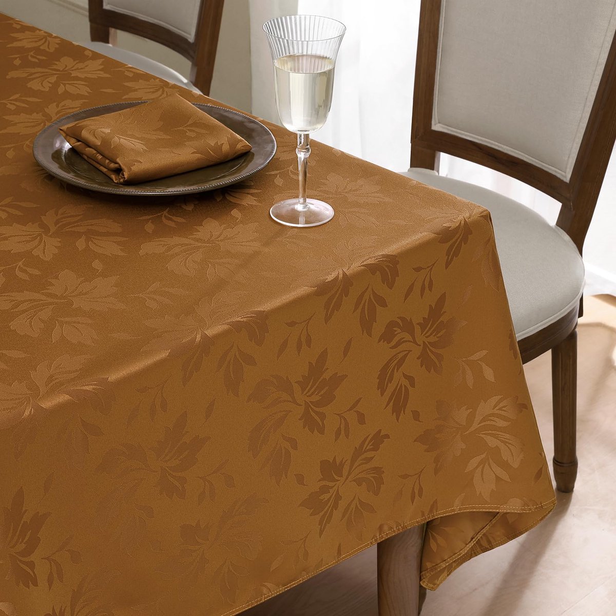 Ibenzoa® Rechthoekige tafelkleed met elegant patroon en waterafstotende eigenschappen