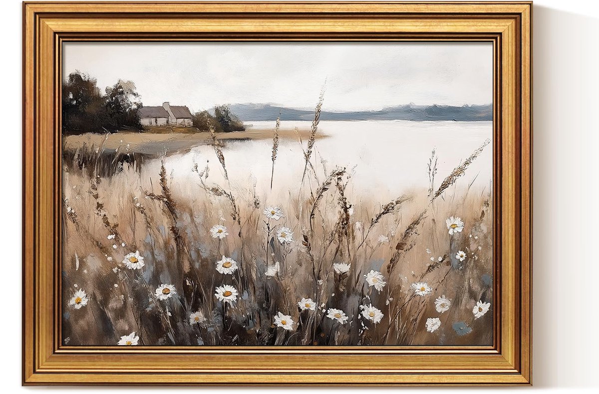Ibenzoa Stijlvolle wanddecoratie met vintage canvasprint voor elke ruimte bloemen