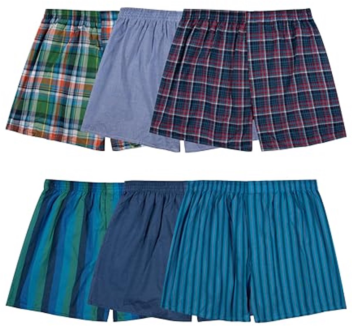 Labelvrije boxershorts voor heren - Set van 6 in verschillende ruitpatronen