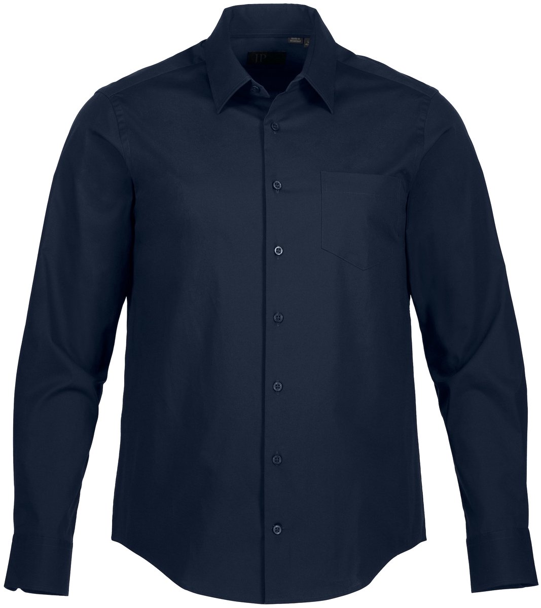 JP 1880 - Heren - Overhemd FLEXNAMIC® kentkraag moderne Basic-Fit - Navy blauw - Maat XL