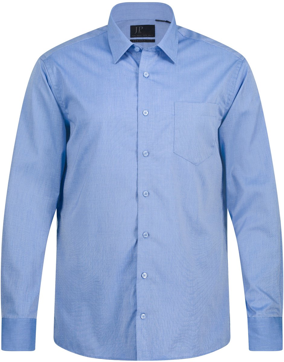 JP 1880 - Heren - Overhemd business strijkvrij kentkraag lange mouwen - Lichtblauw - Maat 3XL