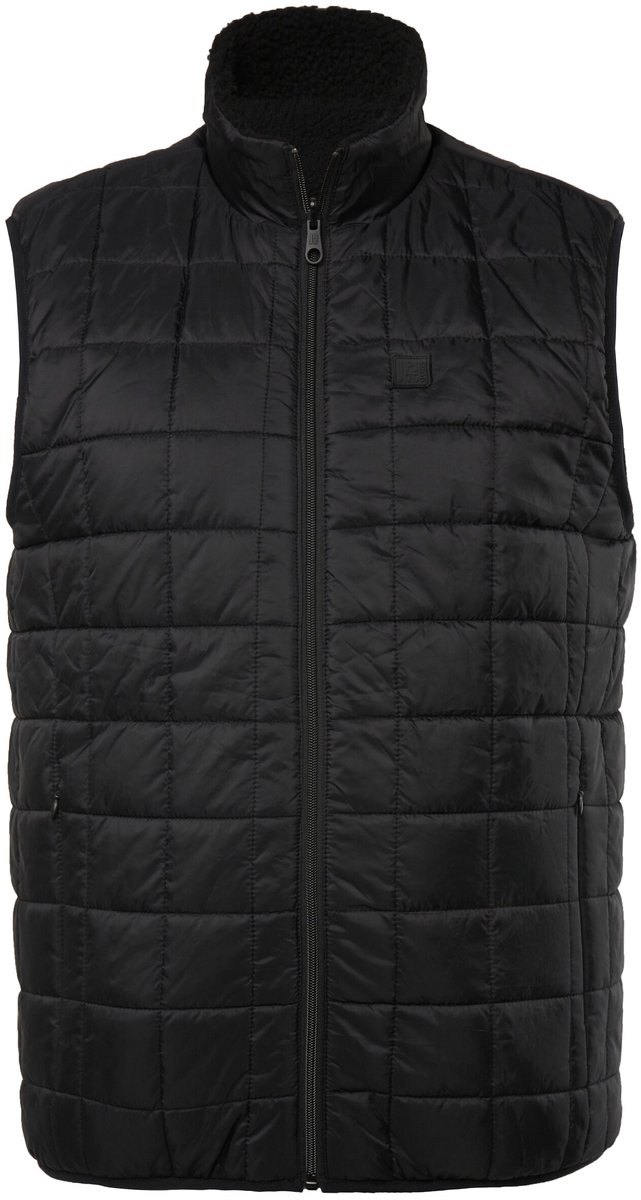 JAY-PI - Heren - Omkeerbare bodywarmer outdoor nylon/teddy - Zwart - Maat 7XL