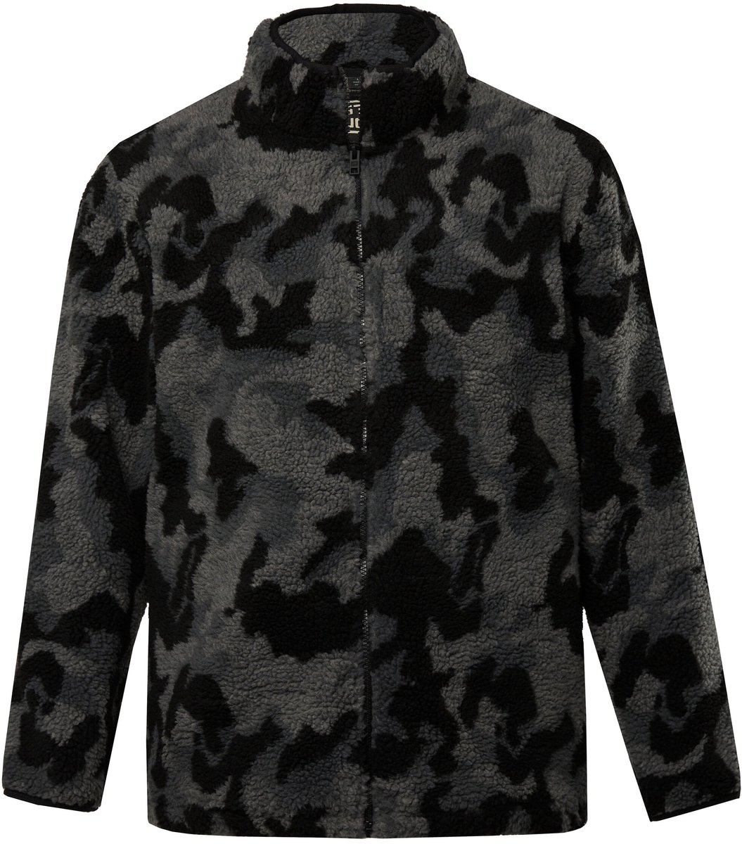 STHUGE - Heren - Teddyjas camouflage opstaande kraag - Zwart - Maat L