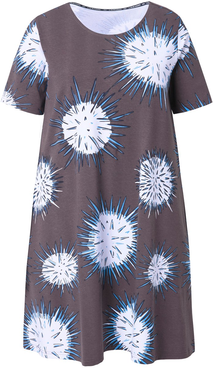 Laurasøn - Dames - Jurk halflange mouw ronde hals OEKO-TEX MIG - Donkertaupe - Maat 40+