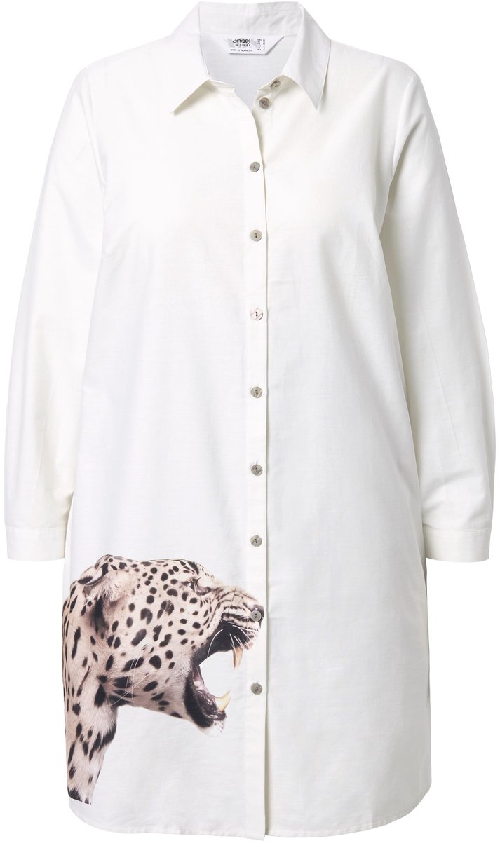 Angel of Style - Dames - Overhemdblouse oversized - Sneeuwwit - Maat 52