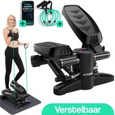 Hulser Stepper met display - Verstelbare weerstand - Met weerstandsbanden - Inclusief startgids - Home gym fitnessapparaat - Thuis sporten - Fitness Swing - Mini cardio home trainer