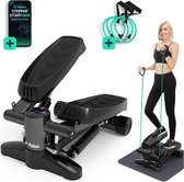 Hulser Stepper met display - Met weerstandsbanden - Inclusief startgids - Home gym fitnessapparaat - Thuis sporten - Fitness Swing - Mini cardio home trainer