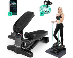 Hulser Stepper met display - Met weerstandsbanden - Inclusief startgids - Home gym fitnessapparaat - Thuis sporten - Fitness Swing - Mini cardio home trainer