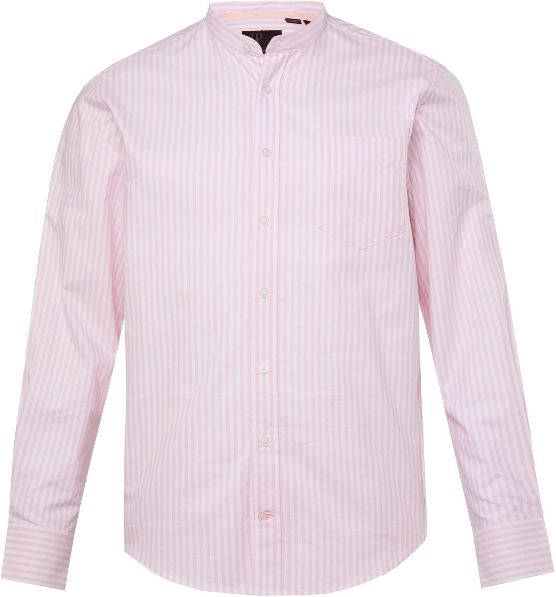 JP 1880 - Heren - Oxford-overhemd lange mouwen opstaande kraag moderne pasvorm - Roze - Maat 4XL