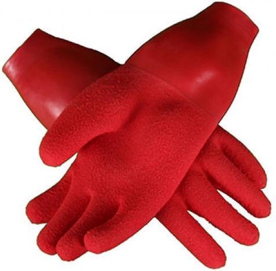 Warme Drooghandschoenen met manchet Rood