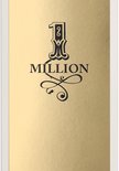 Gouden doosje met '1 Million' logo en sierlijke krullen.
