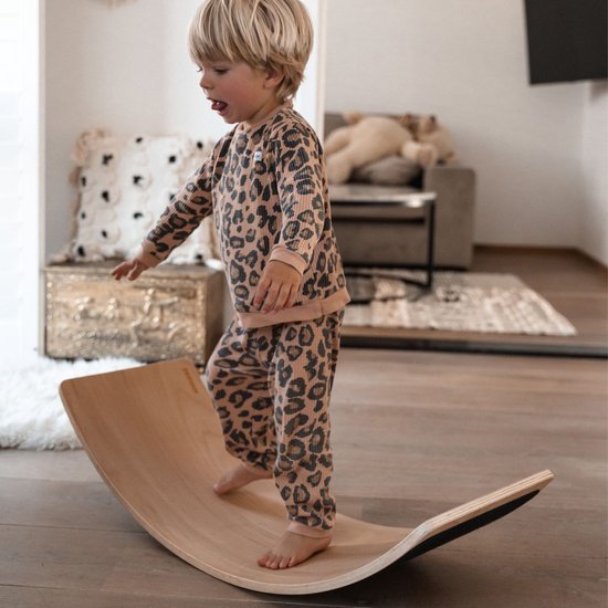 Deryan Luxe Balance Board XL met vilt - Balansbord - Blank gelakt sterk beukenhout - 90 cm van Merkloos — afbeelding 2