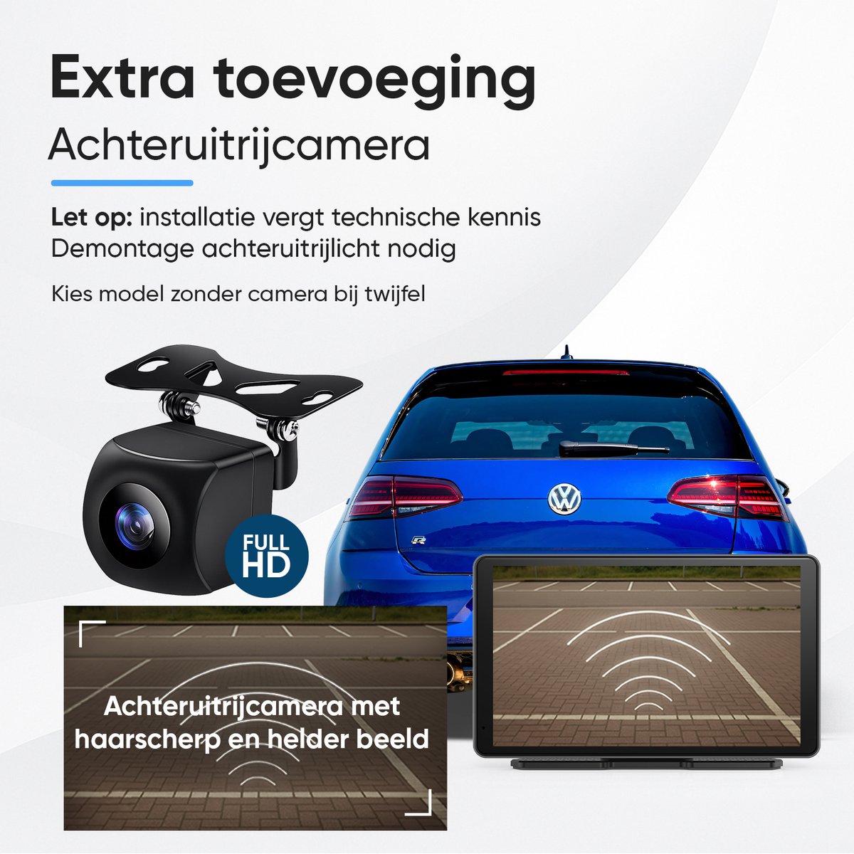 CarMe 7 Inch CarPlay Scherm Draadloos met Achteruitrijcamera 6m, Apple CarPlay & Android Auto, Touchscreen Navigatie - Afbeelding 2