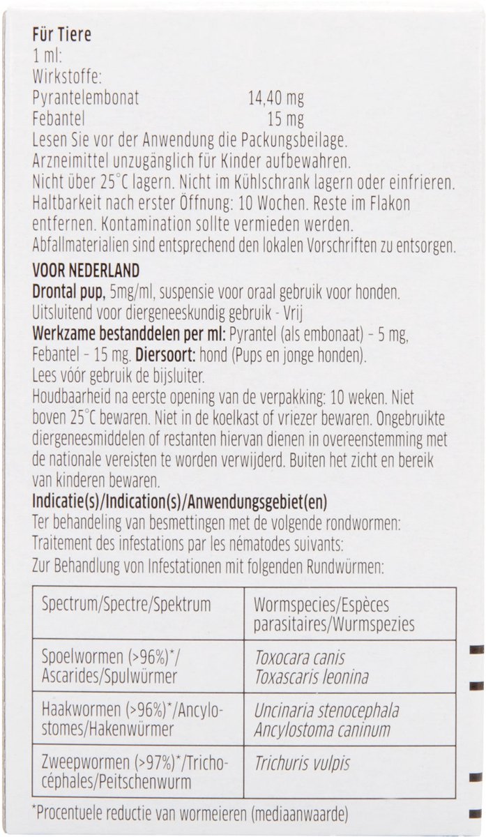 Drontal Pup ontwormsuspensie 50 ml voor puppy's