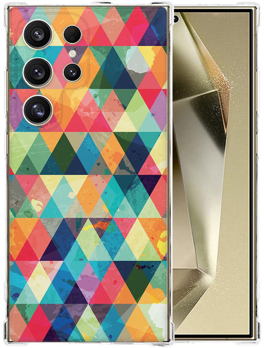 Samsung Galaxy S25 Ultra Hoesje - Geruit TPU Antishock