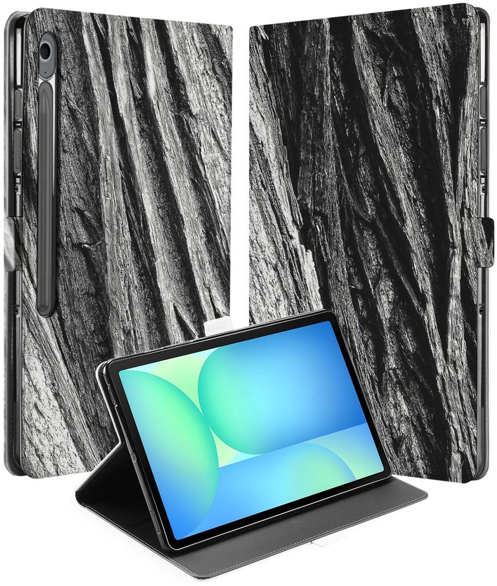 Book Case voor Samsung Galaxy Tab S10 FE Plus Tablet Hoesje Boomschors met Standaard