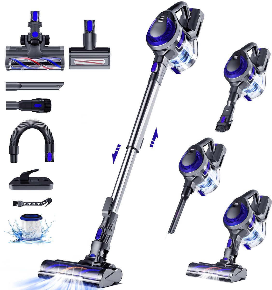 Elekiatech Draadloze Steelstofzuiger 55000 Pa met 50 Minuten - Suzhou Shiny Home Appliance Co.,Ltd - €149,99