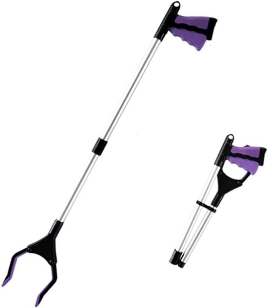 Kekoy Senior Grabber aluminium afvalgrijper, opvouwbare seniorengrijper, draaibare afvalgrijper, extra lange grijparm, greephulp met magneetpunten (IJsblauw 101 cm 2 pak