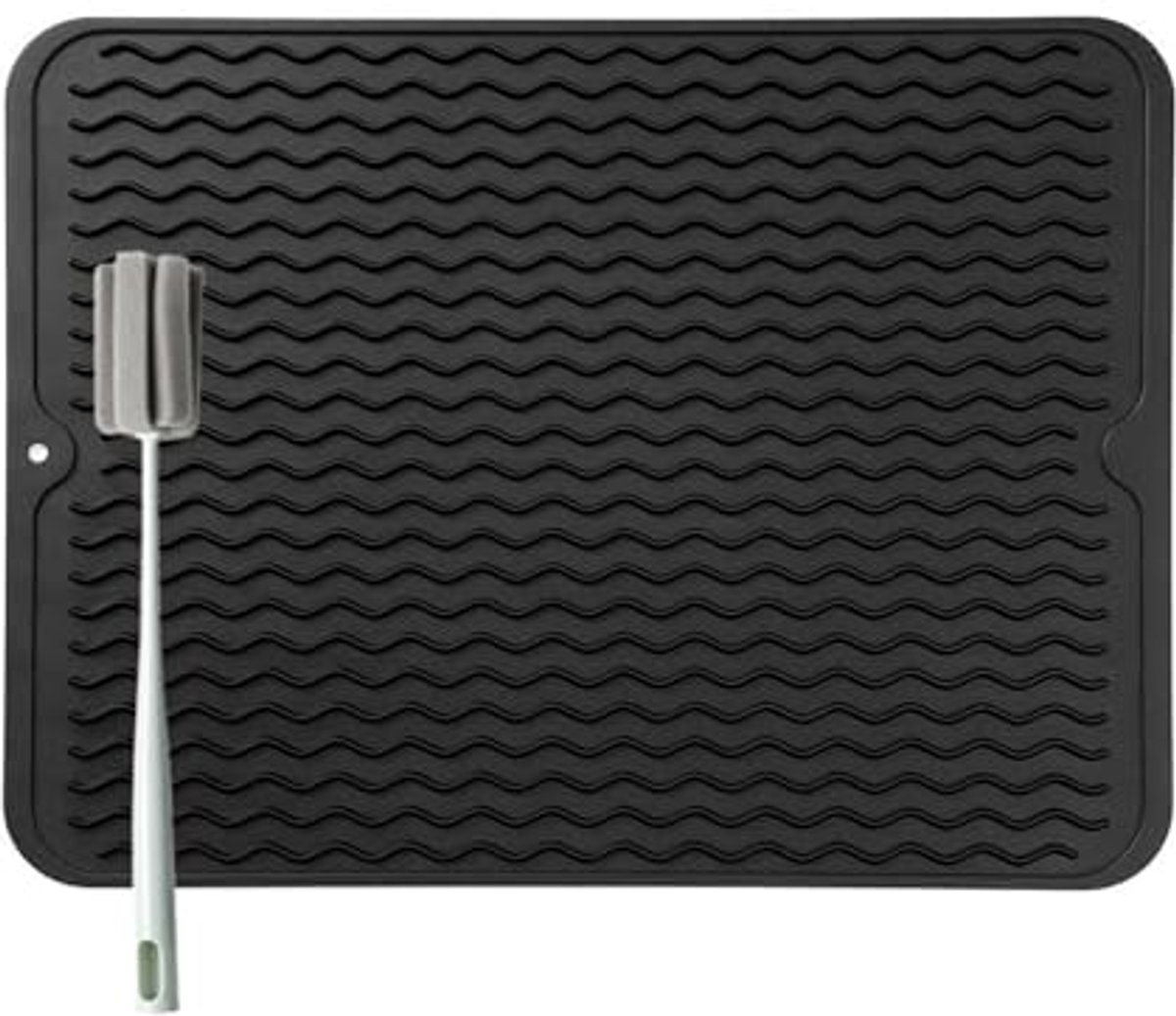 Antislip Siliconen Afdruipmat 40 x 30 cm – BPA-vrij en Oprolbaar – Sneldrogend en Gemakkelijk op te Bergen