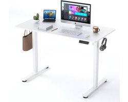 Earthyhome -Zit sta bureau - Zit-sta bureau 120 x 60 cm - Elektrisch verstelbaar 70cm-116cm - Anti-botsing technologie - Geheugenfunctie - Wit.