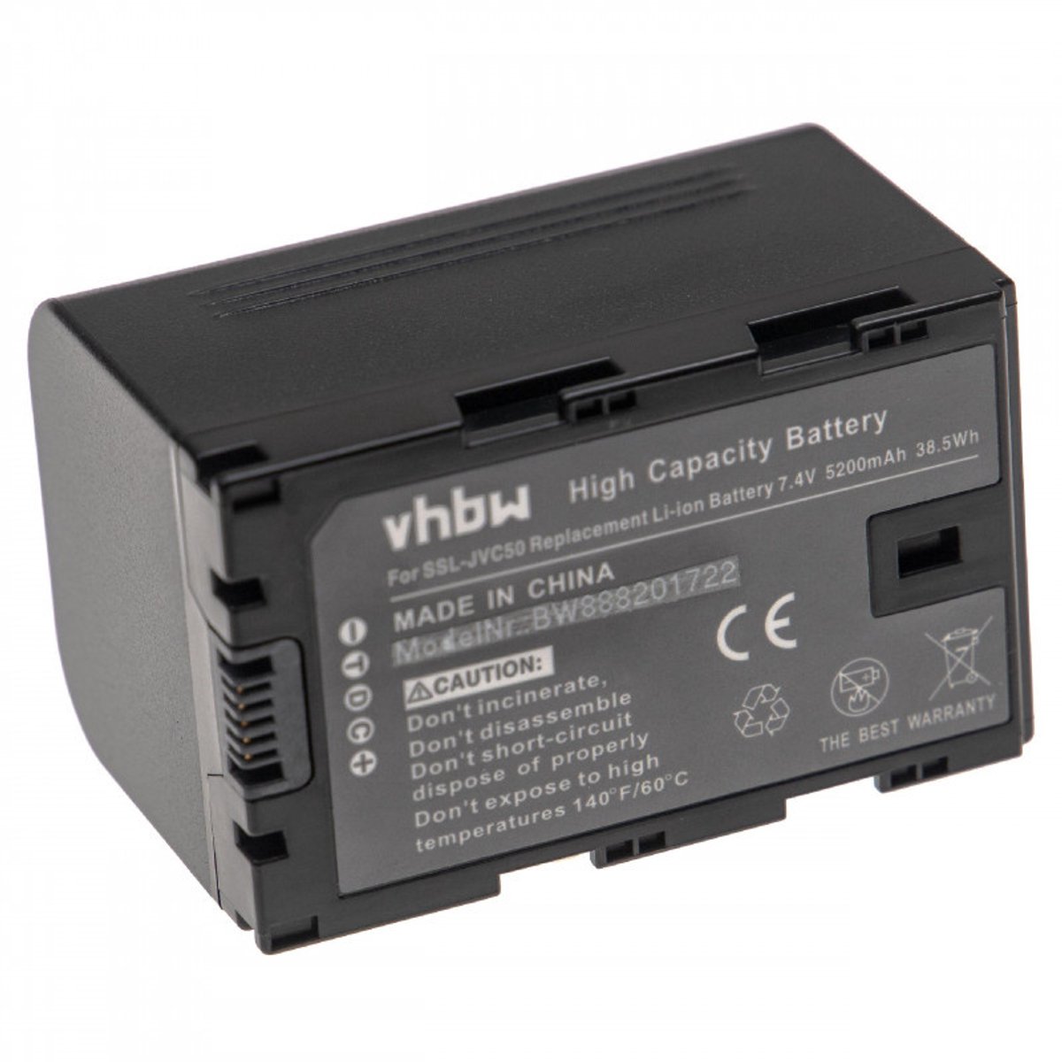 Camera accu compatibel met JVC SSL-JVC50 en SSL-JVC70 / 5200 mAh