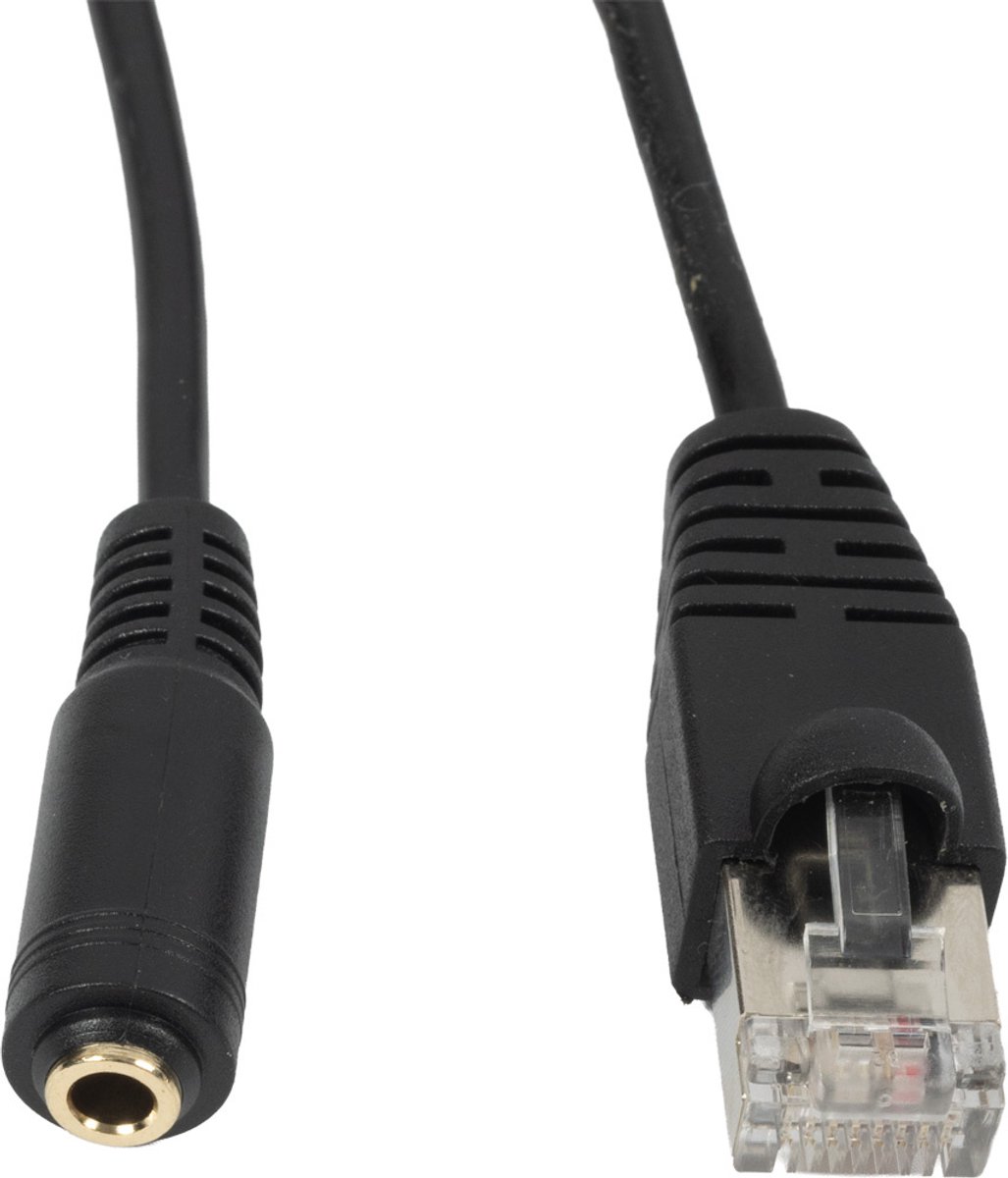 BOSSCOM RJ45 - 3,5mm Jack verlengkabel voor B&O | zwart | 0,15 meter