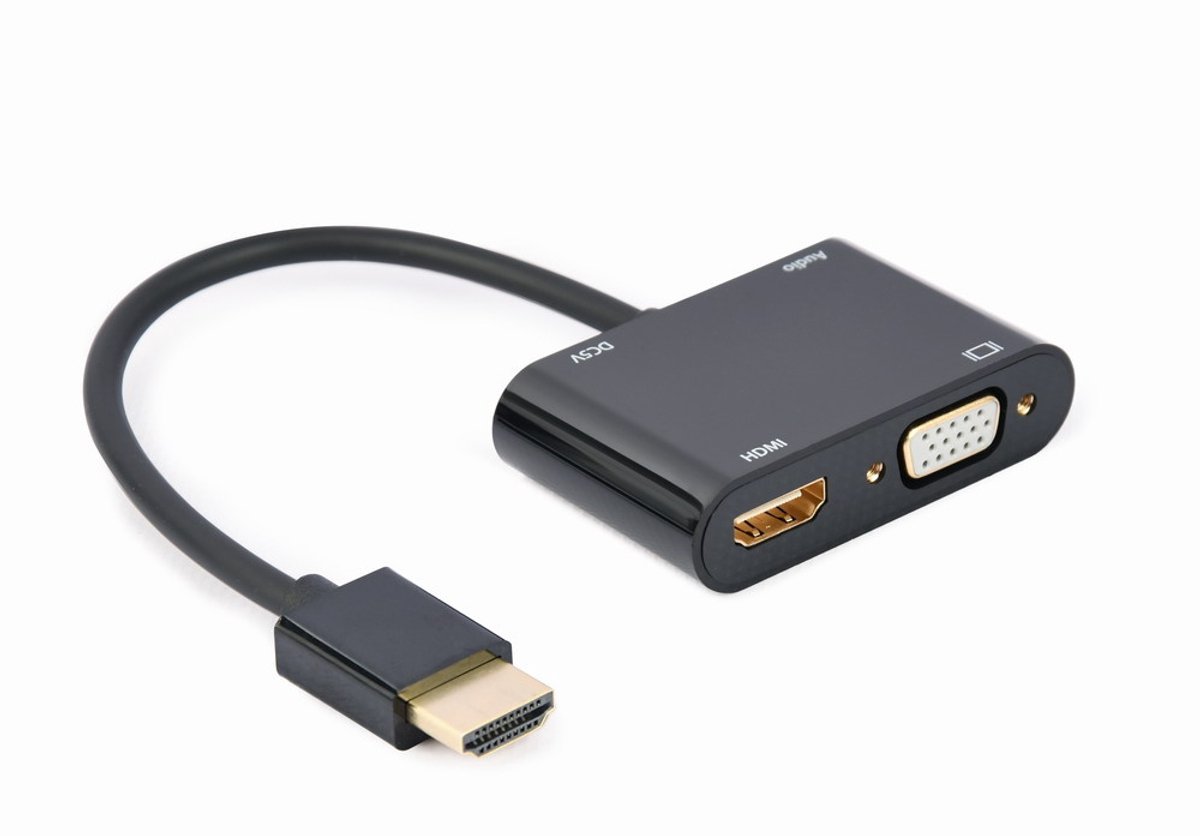 HDMI to VGA Adapter GEMBIRD A-HDMIM-HDMIFVGAF-01 Black