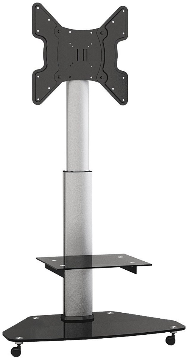 MyWall TV Standaard - HP1C - Hoogte 73-120cm - Zwart/Zilvergrijs