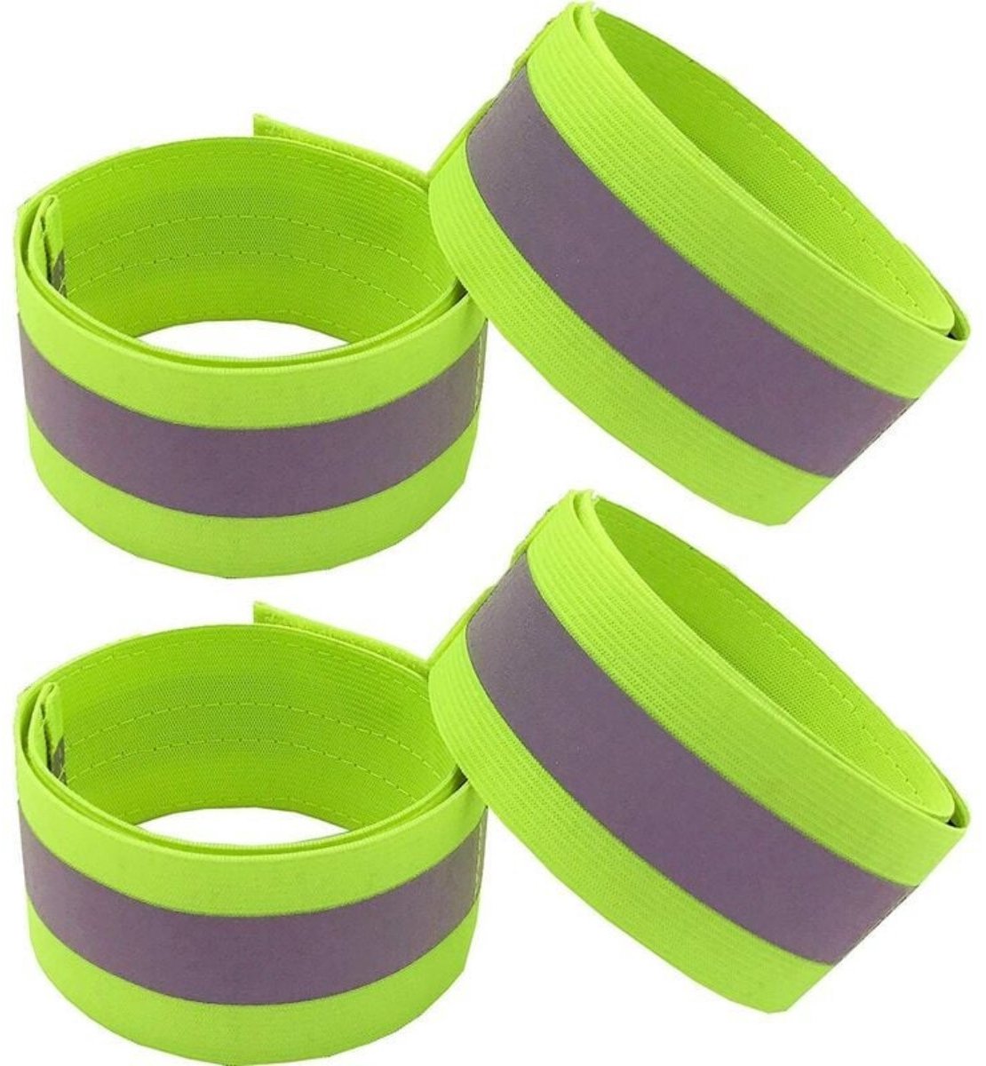 EXCITAT Reflecterende tape - Universele dubbele reflecterende tape - Veiligheidsgordel voor hardlopen - Geschikt voor kinderen en volwassenen Fietsen en joggen Reflecterende tape - 4-pack