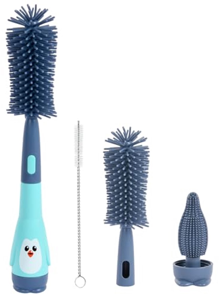 Image of 2-in-1 Babyflessenborstel en Speenreinigingsborstel – Siliconen Flessenreinigingsborstel voor Waterflessen, Babyflessen en Thermosflessen