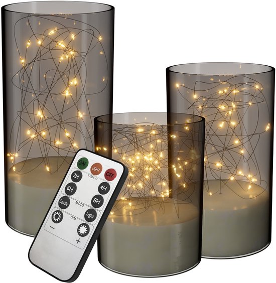 3 Kleurrijke LED Kaarsen met Afstandsbediening Aanbieding
