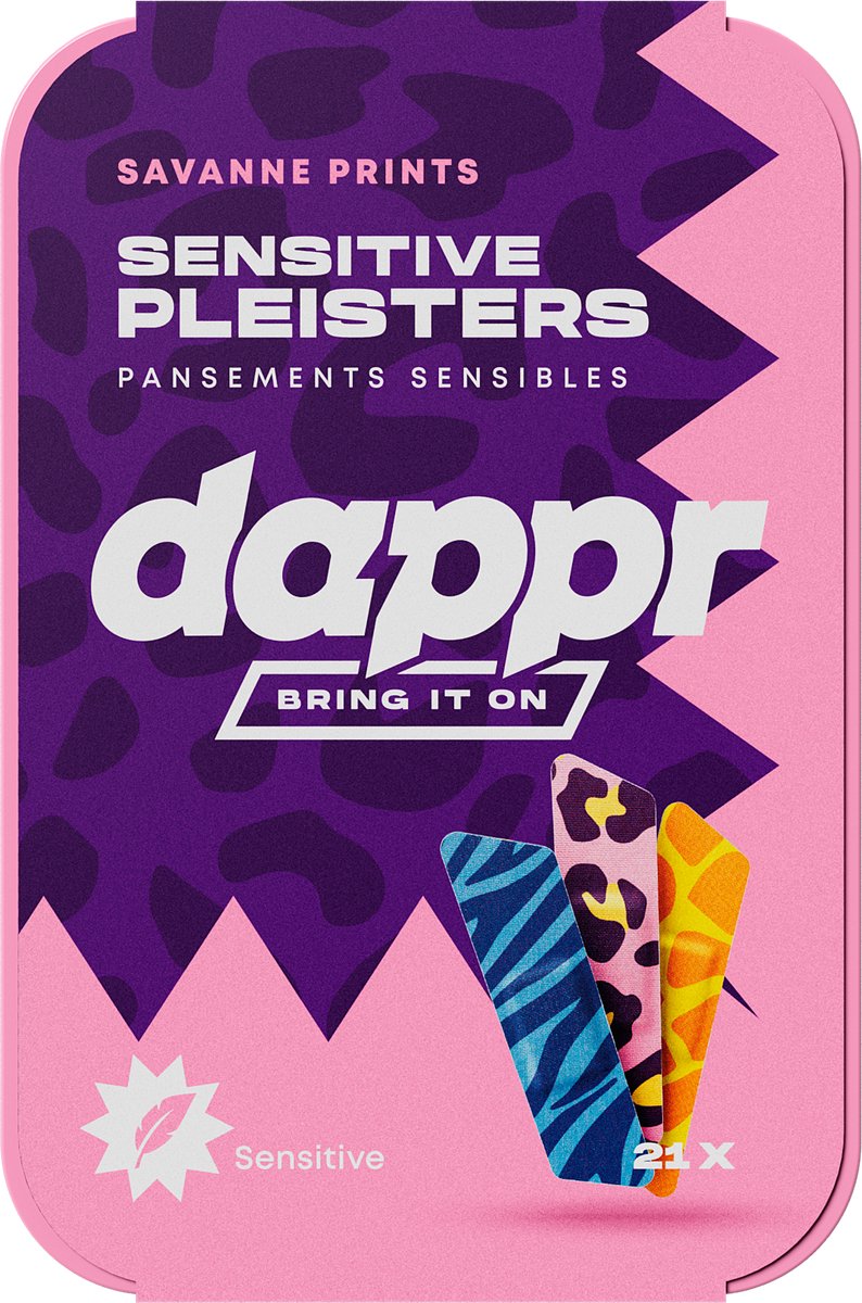 Dappr Savanne Pleisters - Duurzaam & Hypoallergeen - 21 Stuks - 2 Maten - Milieuvriendelijke Bamboe Pleisters voor Kinderen en Volwassenen - Flexibel & Ademend