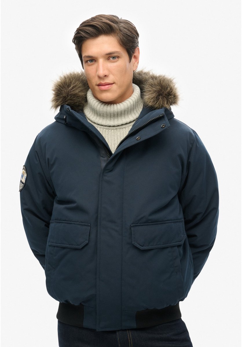 Superdry Everest Faux Fur Bomberjack Heren Gewatteerde jassen Marineblauw