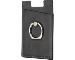Allecto plus - Zelfklevende creditcardhouder met ringstandaard voor telefoon, zwart, magnetisch, geschikt voor de meeste smartphones.