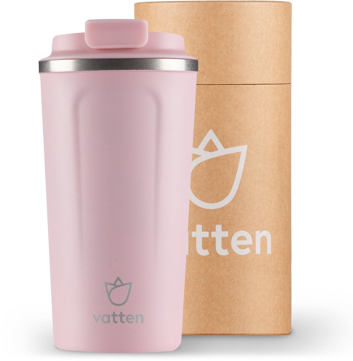 Vatten Thermosbeker - Koffiebeker - Travel Mug - Lichtroze - 500ml - Theebeker