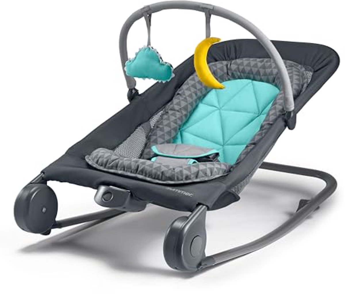 Image of 2-in-1 Zomer Bouncer en Rocker Duo - Baby Bouncer met Dempende Trillingen en Compacte Opbergruimte