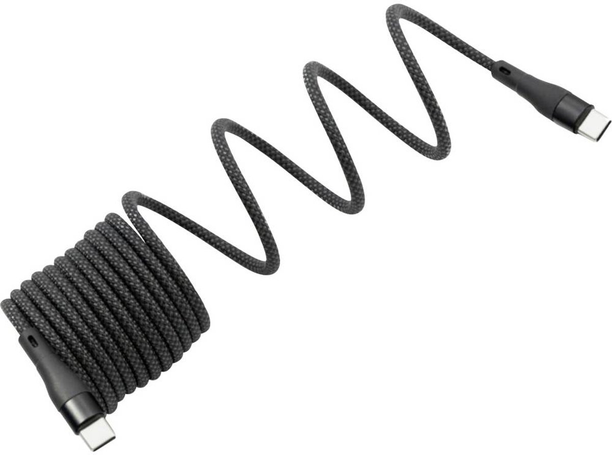 BKL Electronic 10080171 USB-C-kabel USB 2.0 USB-C stekker 1 m Zwart Afscherming gevlochten
