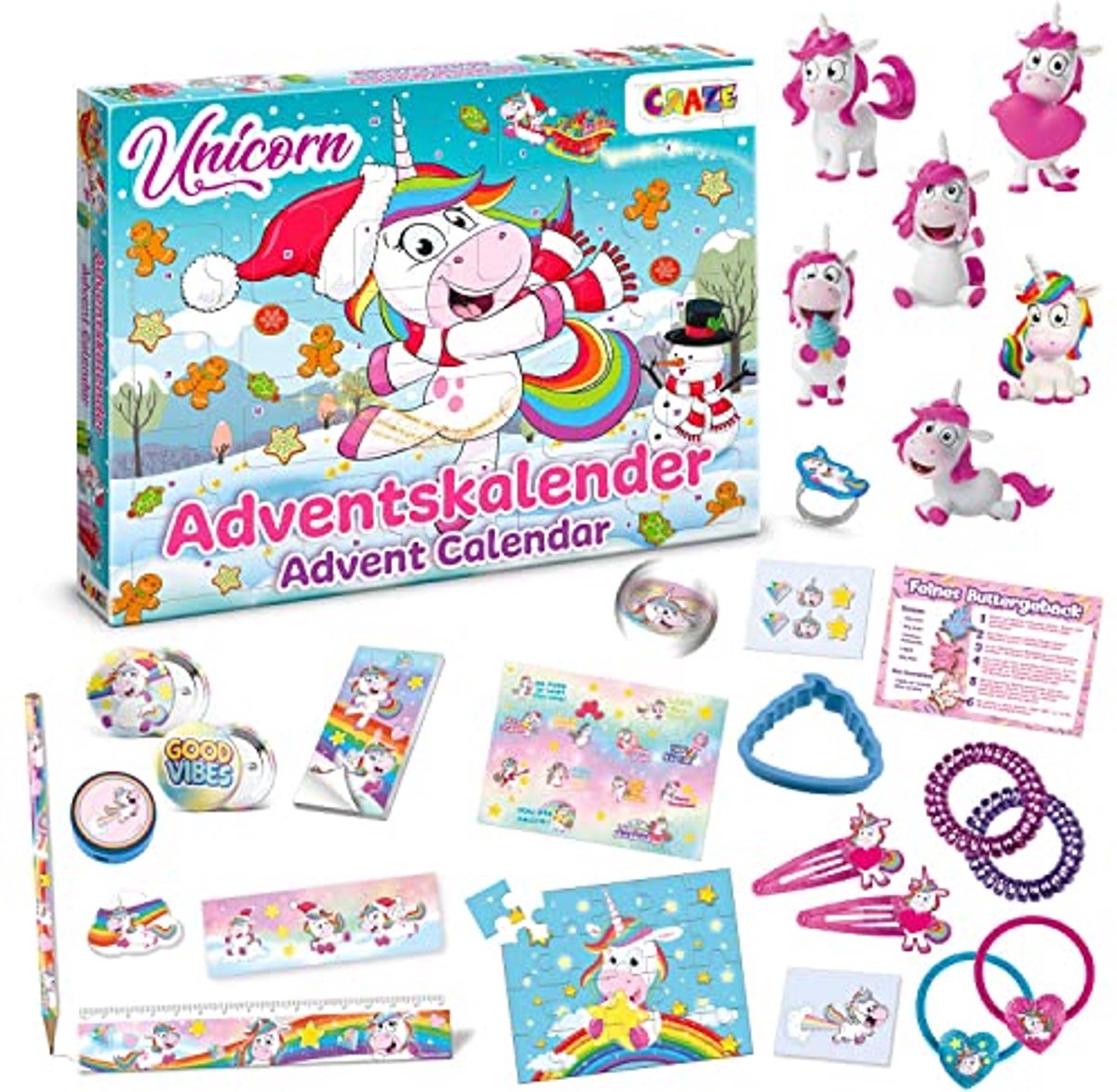 Eenhoorn Adventskalender voor Kinderen - Speelgoed Kerstkalender met Verrassingen en Accessoires