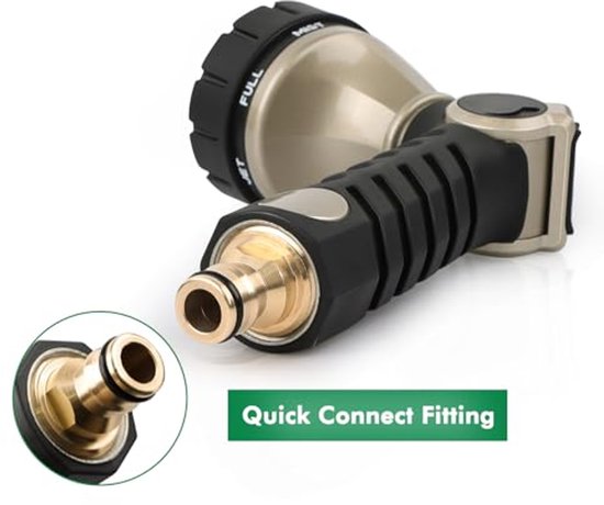 Metaal Heavy Duty Robuuste Tuinwaterspuit - Reinigen en Besproeien - Hogedruk Tuinslang Sproeier - 7 Patronen voor Tuinirrigatie en Autowassen — afbeelding 3