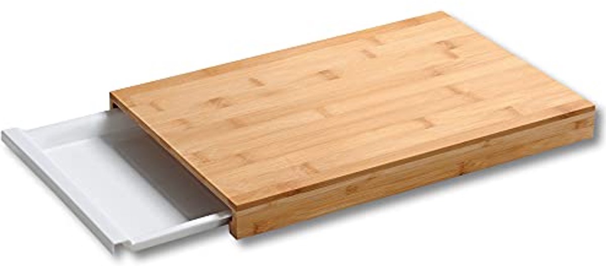 Snijplank met Opvangbak van Bamboe en Kunststof - 38x25x3.5 cm