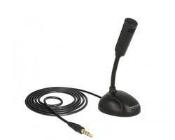 DeLOCK desk microfoon voor smart media apparaten – 1x 3,5mm Jack / zwart – 1,7 meter